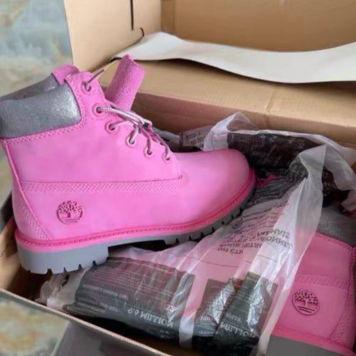 Boots Nubuck Premium Gris rose – Style Timberland | Confort & Robustesse